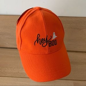 Halloween hey Boo orange hat with ghost